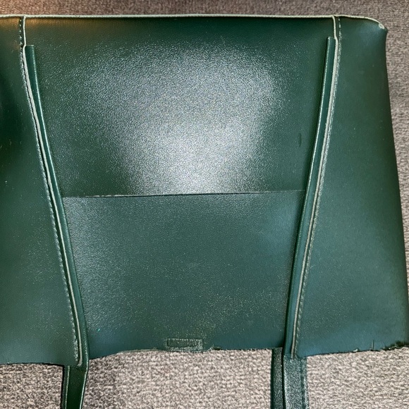 Structured Women Leather Handbag Shoulder Tote Satchel emerald green olive - Picture 6 of 12